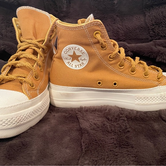 Converse All Star Chuck Taylor High Tops Mustard Sz 7 - Picture 12 of 12